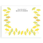 little love press personalized ginko leaves notecard