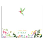 littlelovepress personalized hummingbird stationery notecard set