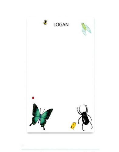 littlelovepress personalized insects notepad for kids