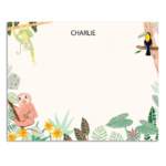 littlelovepress personalized rainforest notecard set for kids