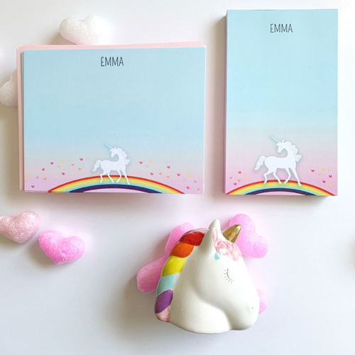little love press personalized unicorn stationery set for kids