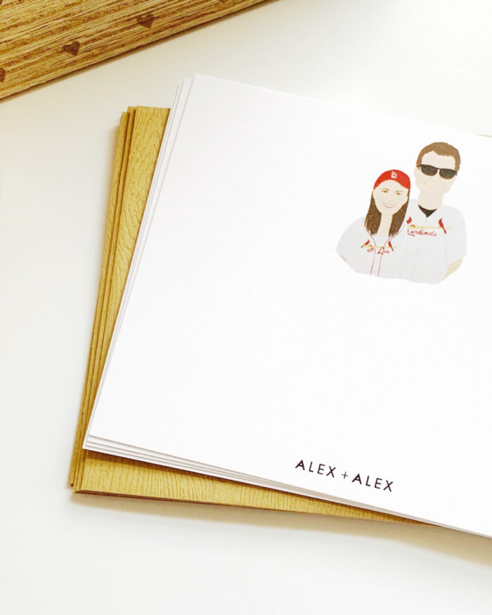 littleloveress custom stationery set couple illustration